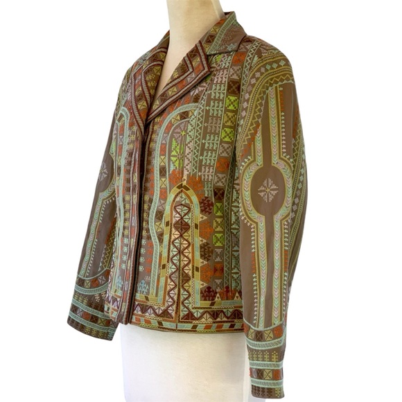 Coldwater Creek Southwestern Aztec Embroidered Fitted Collared Jacket ~ P10 - Picture 8 of 11